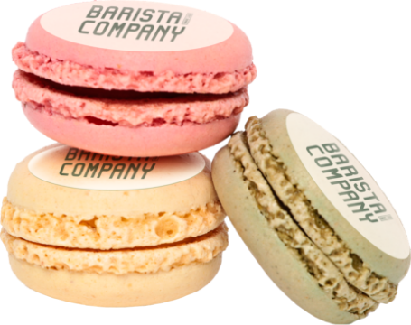 Macarons met Barista Company logo